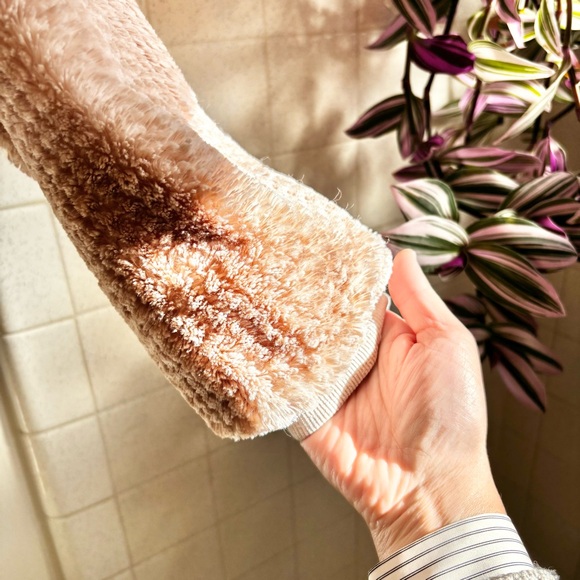 Anthropologie Saturday Sunday Pink Warm Chenille Teddy Cozy Sweatshirt Medium - Picture 4 of 9